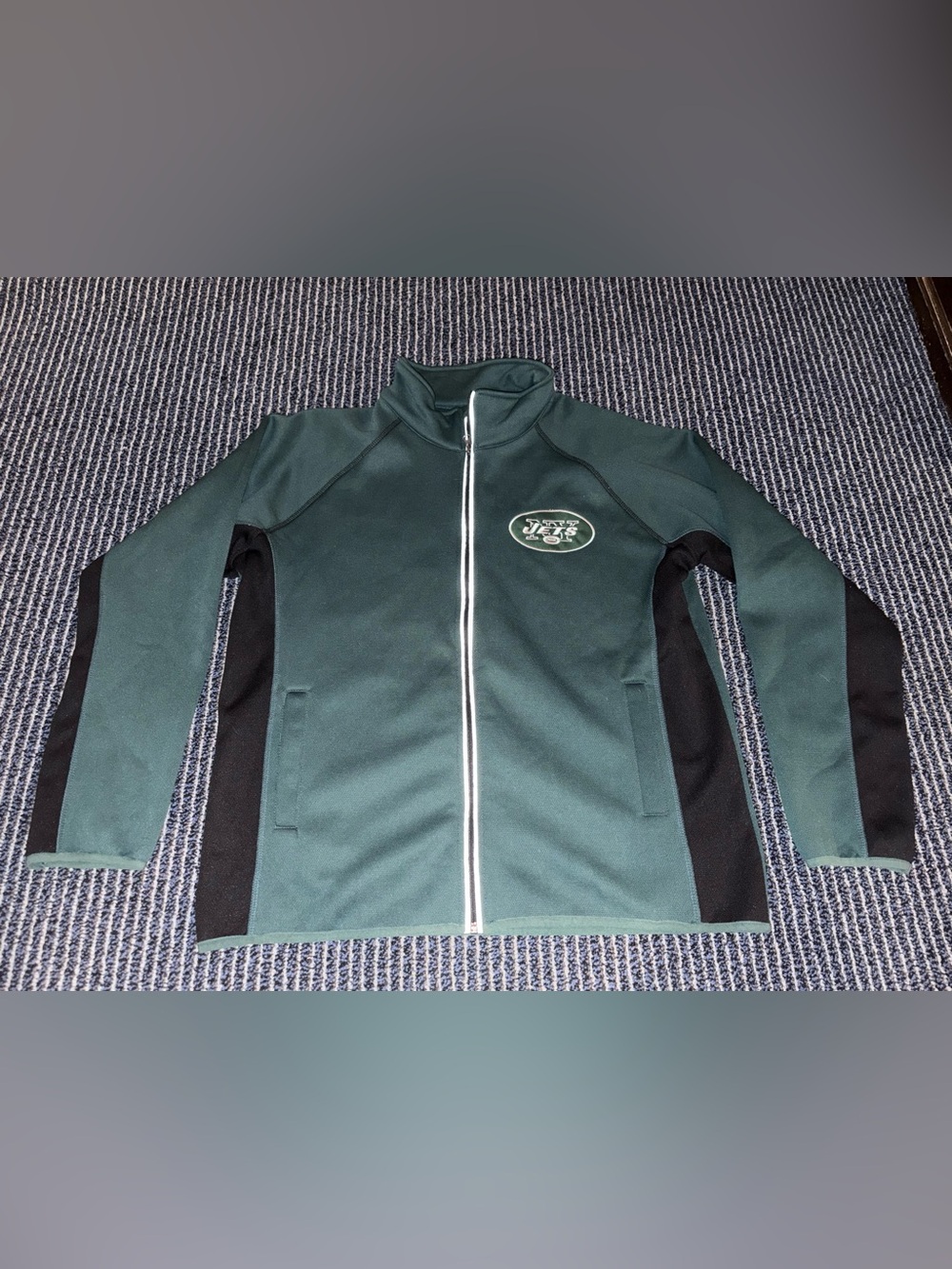 NWOT New York Jets Men's Large Thin Shell Full Zip Green Jacket Coat NFL G-III